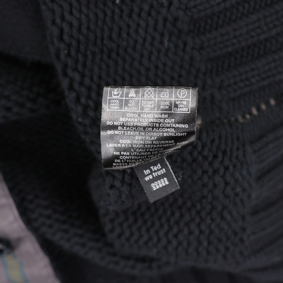Ted Baker Cardigan Sweater Mens Size 6 Black Heavyweight Grandpa Dad Wool Blend - Picture 8 of 11